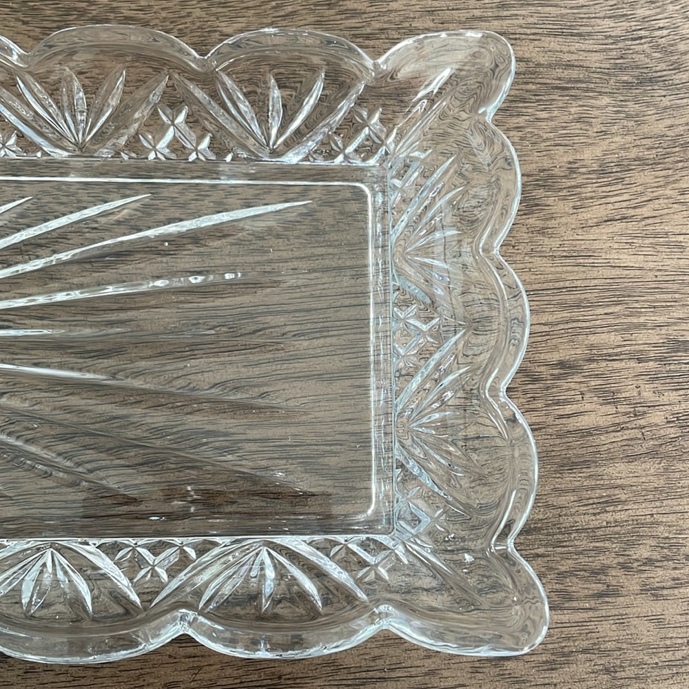 Godinger Art Dublin Clear Glass Crystal Rectangular Tray 16 3/4 x 6 3/4 x 1 1/2 - Picture 5 of 15